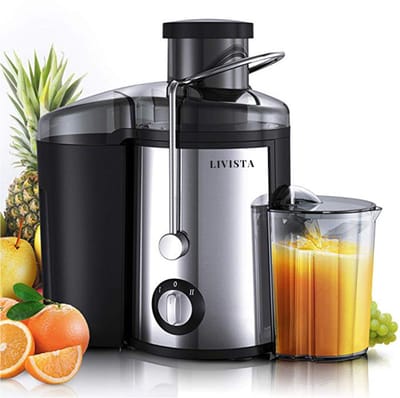Livista® High-Speed Juicer - Sapcentrifuge – 2 Snelheidsstanden – Grote Invoeropening – Ultrafijn Filter – 1,8L Pulpcollector – Vers Fruit- en Groentesap