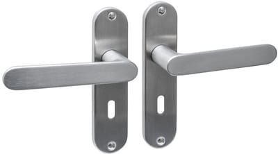 Intersteel Deurkruk Sora basic op schild ovaal 185x41mm sleutelgat 56mm rvs