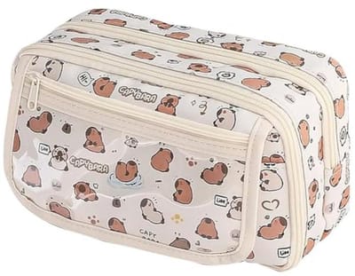 Schattig Capybara Pennenetui | Draagbaar Etui voor School & Bureauaccessoires