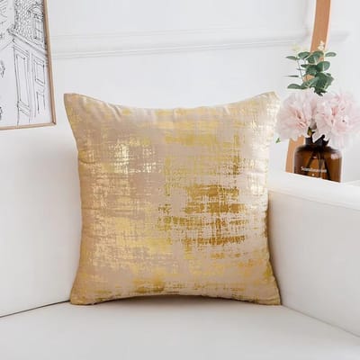 1 pièce housse de coussin en velours à feuilles d'or décoration de chambre housse de coussin jeté super douce housse de coussin décorative pour canapé salon 45*45cm 45x45cm