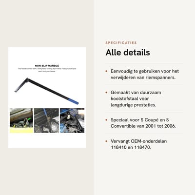 Dailygoods- Riemspanner Verwijderingsgereedschap - Vervangingsgereedschap voor W11/Motoren - Antisliphandvat - Koolstofstaal - Gebruiksvriendelijk - Inclusief borgpen - Riemverwijderaar