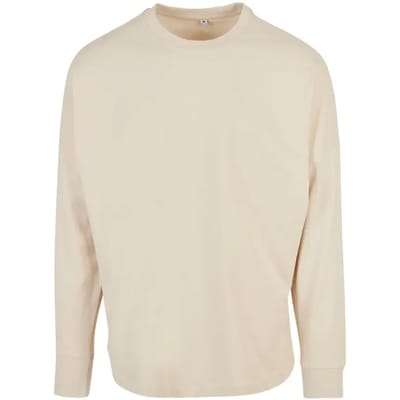 Build Your Brand - Oversized Cut On Lange Mouwen T-Shirt - Sand maat XL