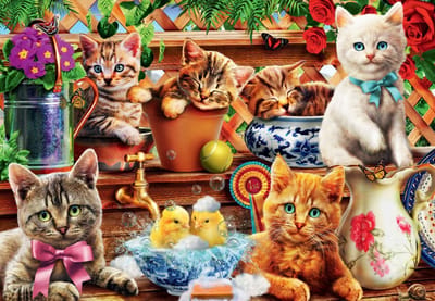 Bluebird Puzzle legpuzzel Kittens in the Potting Shed - 1000 stukjes.
