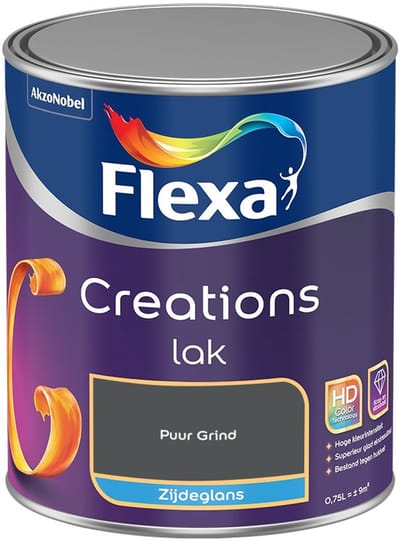 Flexa - Creations Lak Zijdeglans - Puur Grind - Mengverf - 750 Ml