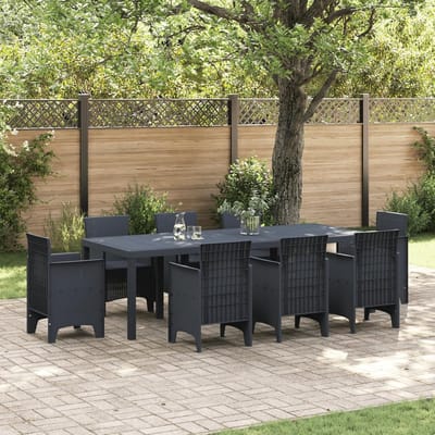 Grote tuintafel - Buitenmeubel - Gezellig buiten eten - Uitbreidbaar tot 8 personen - 250 x 100 cm - Antraciet