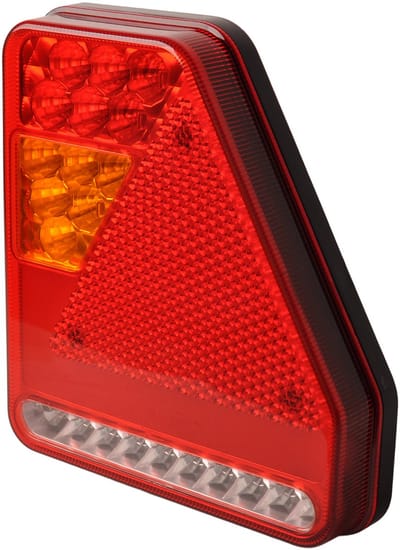 Achterlicht - Glotrac - LED - rechts - 208x188x40 mm - inclusief achteruitrijverlichting en driehoekreflector