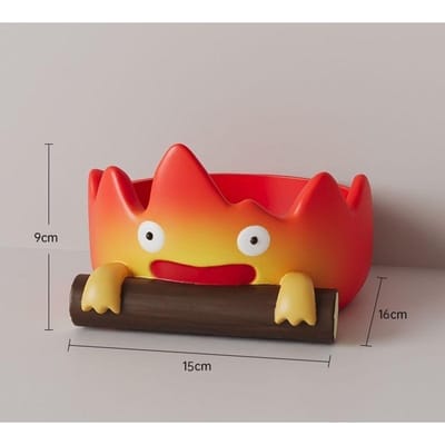 Nieuwe Calcifer Vuur Bureau Decoratie Creatieve Woning Woonkamer Portiek Sleutel Opbergbakje Cartoon Snack Organizer Tafeldecoraties red