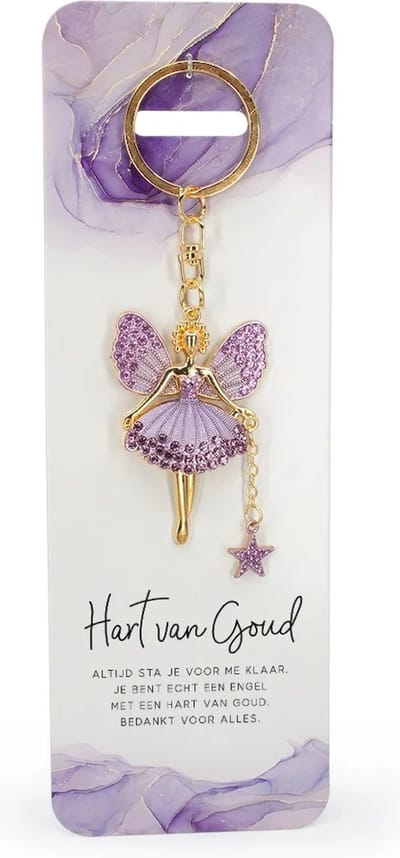 Engel Sleutelhanger - Hart van goud