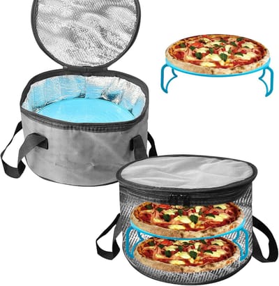 Isolerende Voedseltas - Warmhoudtas Koeltas - Eten Vervoeren - Inclusief Lade - 28 x 17.8 cm - Grijs