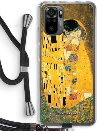 Case Company® - Hoesje met koord geschikt voor Xiaomi Redmi Note 10 Pro hoesje met Koord - Der Kuss - Telefoonhoesje met Zwart Koord - Bescherming aan alle Kanten en Over de Schermrand