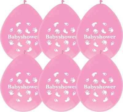 Haza Original Ballonnen Babyshower Meisje Roze 30 Cm 6 Stuks
