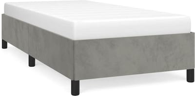 vidaXL - Bedframe - zonder - matras - lichtgrijs - 100x203 - cm - Twin - XL - fluweel