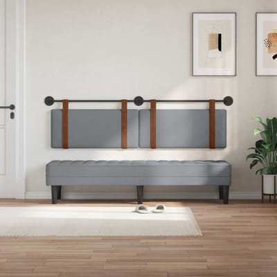 vidaXL - Hangend - hoofdbord - Lichtgrijs - Antiek - PU