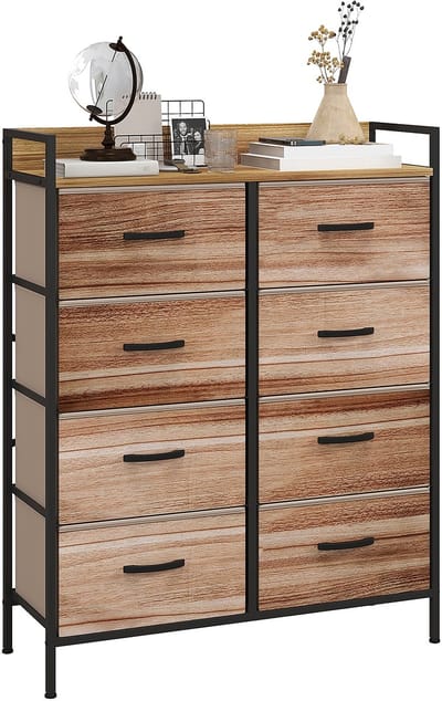 HOMCOM-Stoffen Dressoir-79x29x101cm-Vliesstof-Eiken