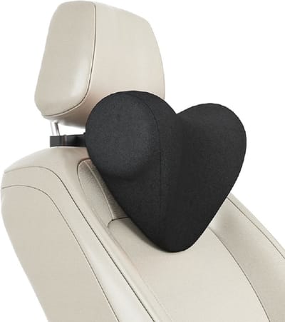 LuxeBass Ergonomisch Neksteun Nekkussen Auto met Ophanghaak | Hoofdsteun Hoofdkussen (zwart) LB655