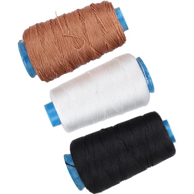 Lot de 3 fils en nylon collés pour cerf-volant, couture, cuir, jeans, tissage, broderie, cheveux
