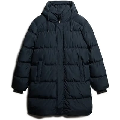 Superdry Sportieve Puffer Jas Met Capuchon Blauw Grootte: S