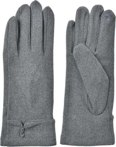Clayre & Eef Handschoenen Winter 9x23 cm Grijs Polyester