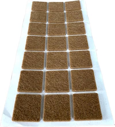 FSW-Products - 21 Stuks Zelfklevend Meubelvilt - Meubelonderzetters - Viltjes - Vilt voor Stoelpoten - Antikras Plakvilt - 3x3 cm - Bruin