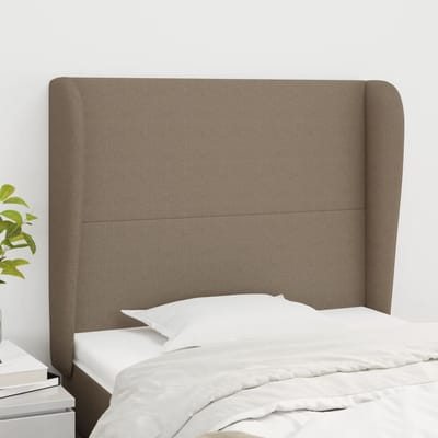vidaXL - Hoofdbord - met - randen - 93x23x118/128 - cm - stof - taupe