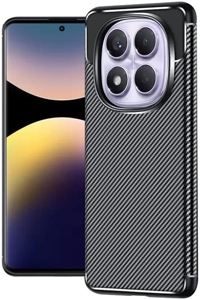 Techsuit Carbon Fiber Silicone Back Cover Hoesje geschikt voor Xiaomi Redmi Note 14 Pro 4G - Zwart