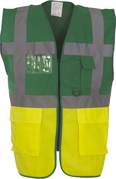 Yoko Signalisatie multifunctioneel executive vest YHVW801 - Paramedic Green / Hi Vis Yellow - S