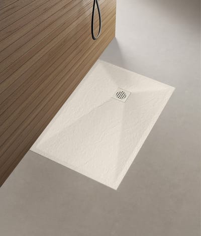 Douchebak Wiesbaden Stonea rechthoek 80x90cm antislip composiet mat beige