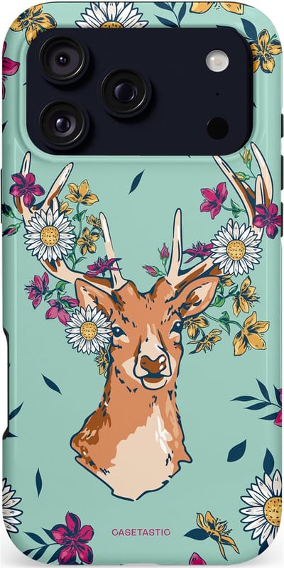 Casetastic hoesje geschikt voor Apple iPhone 17 Pro Max - MagSafe - Dubbellaagse bescherming - Gewei bloesem - Fashion Case - Mintgroen Zilver Petrol Taupe