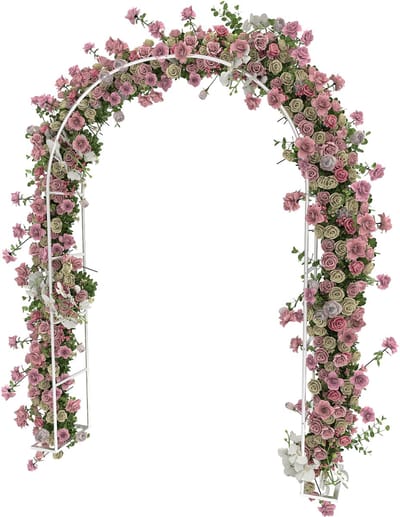 ACXIN Metalen Rozenboog Rankboog Tuinboog 192x38x240 Cm Klimplanten Ondersteuning Weerbestendig Tuin Terras Bruiloft Decoratie - Wit