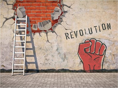 Fotobehang - The invisible hand of the revolution.