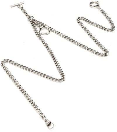 Dailygoods- Zakhorlogeketting Retro Stijl - Horlogehouder - Sleutelhanger - Antiek - Hoogwaardig Metaal - Lengte 44cm - Horlogeketting