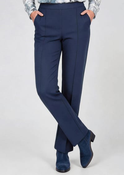 Broek CARLA van zacht jersey flanel - marine - Gr. 19 van Goldner Fashion