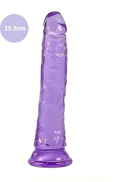 Paarse Dildo Met Zuignap - Voor Vrouwen & Mannen - Anaal - Zacht & Flexibel - 15.5CM