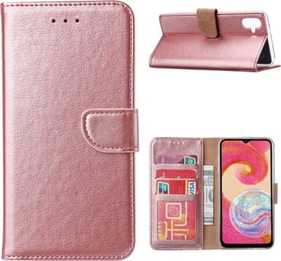 Portemonnee Book Case Hoesje Geschikt voor: Samsung Galaxy A04E - Rosegoud