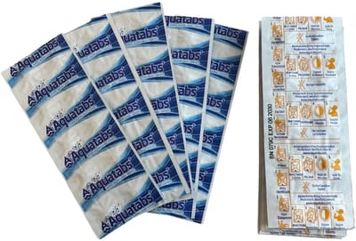 Aquatabs waterzuiveringstabletten - noodpakket - 100 tabletten - 100L schoon drinkwater