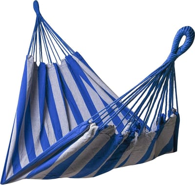 meerpersoons hangmatten, staafhangmatten, hangstoelen en bevestigingsmateriaal - verschillende modellen, kleuren en maten.