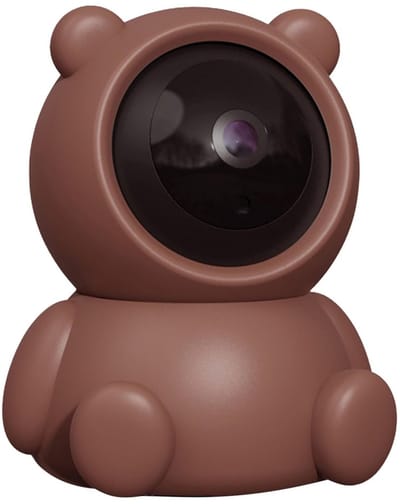 Igoods Beveiligingscamera - Wifi Camera - Babycamera - Camera Binnen - Draadloos - Teddybeer - HD Kwaliteit - 360° - Bellen Optie - met App - Bruin