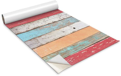 Wallfluent Meubelfolie - Kleurrijke borden Meubelsticker - 100 cm x 50 cm - Veelkleurig Meubelfolie - Plakfolie Meubels - Zelfklevende Meubelwrap - Decoratieve Folie - Meubel Make-Over - Plakfolie Mat