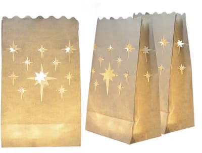 CHPN - Kaarsenzak - Kaarszak - Candlebag - Sterren - Sfeerkaars - 20 stuks - Kaarshouder - Papieren Kaarshouder - Kaarsenstandaard - Lichtzak - Papier