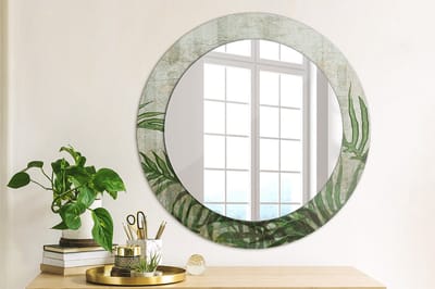 Coloray Bedrukte Spiegel - Varenbladeren Spiegel Met Decoratie - 60 cm - Groente Bedrukte Spiegel - Spiegel Met Decoratie - Spiegel Lijst Met Print - Spiegel Met Print