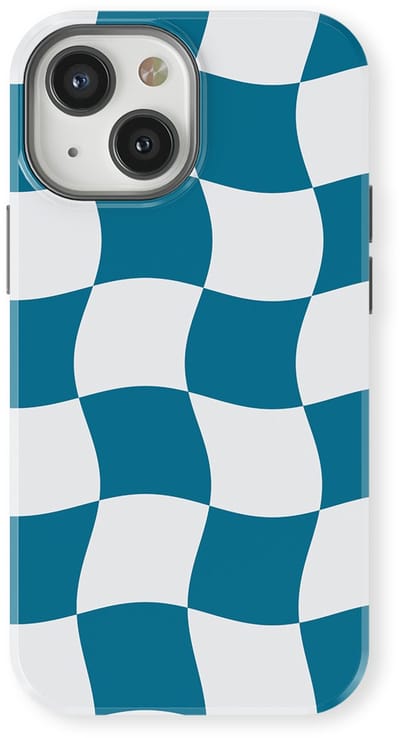 Checkered Warp Hoesje geschikt voor iPhone 13 Mini | Geschikt Voor Mag | Uniek Design Hoesje | Beschermhoes geschikt voor iPhone 13 Mini Frozen Motion