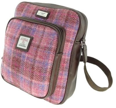 Harris Tweed Schoudertas voor Dames en Heren met Verstelbare Schouderbanden