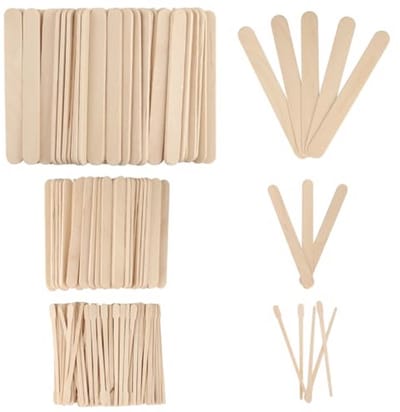 Houten spatels voor ontharing en knutselen - 300 stuks, 3 maten