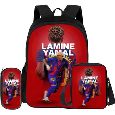 Leer, Reizen School Schoudertas, Etui, Sport Rugzak L-Lamin Yamal Kinderen 3-delige Set Rugzak Voetbalster Rugzak Cadeau