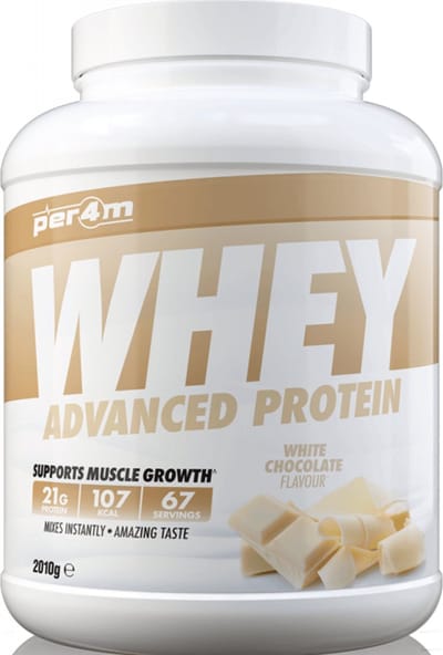 Per4m - Advanced Whey Protein - White Chocolate - Proteine poeder - Eiwit shake - Eiwitpoeder - 2.01kg - Whey Protein - Eiwitshakes - Whey Proteine - Protein - Proteine - Proteine Shake - Shake - Fitness - Krachttraining - Gym