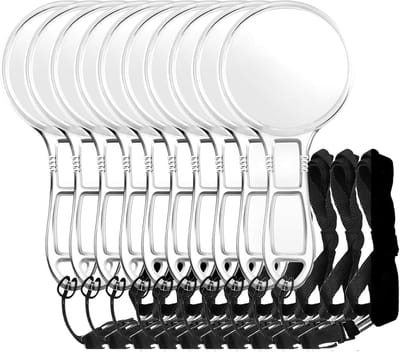 Handheld Vergrootglas - 10 Stuks met Lanyards en 6x Lenzen voor Senioren en Slechtzienden - Ideaal voor Lezen van Boeken, Pagina's, Kranten, Kaarten, Postzegels, Munten en Ambachten