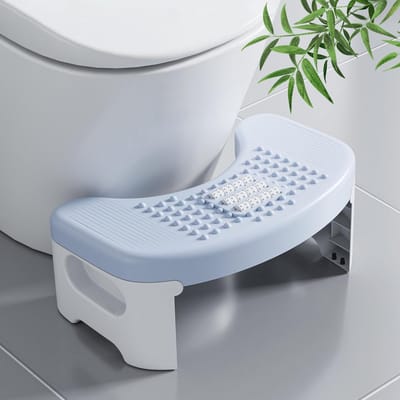 Opvouwbare Toiletkruk voor Volwassenen - 17,5 cm Antislip Voetensteun voor Betere Zithouding