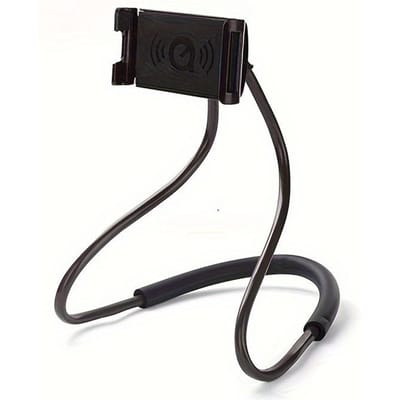 Gratis Verstelbare Gebogen Mobiele Telefoonhouder Neksteun Smartphone Mobiele Telefoon Standaard Vrije Handen Beugel Accessoires zwart