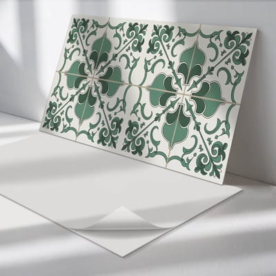 Wallfluent Vinyl Wandpaneel - Elegant plantenpatroon Zelfklevend Muurpaneel - 100 cm x 50 cm - Groente Vinyl Wandpaneel - 1 stuk - Rechthoekig Wandbekleding Vinyl - Texturen Wandpaneel - Vinyl Wandbekleding - Wandpaneel Keuken en Badkamer