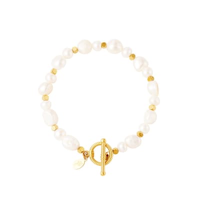 Yehwang | Armband | Parels | Goud | Stainless steel